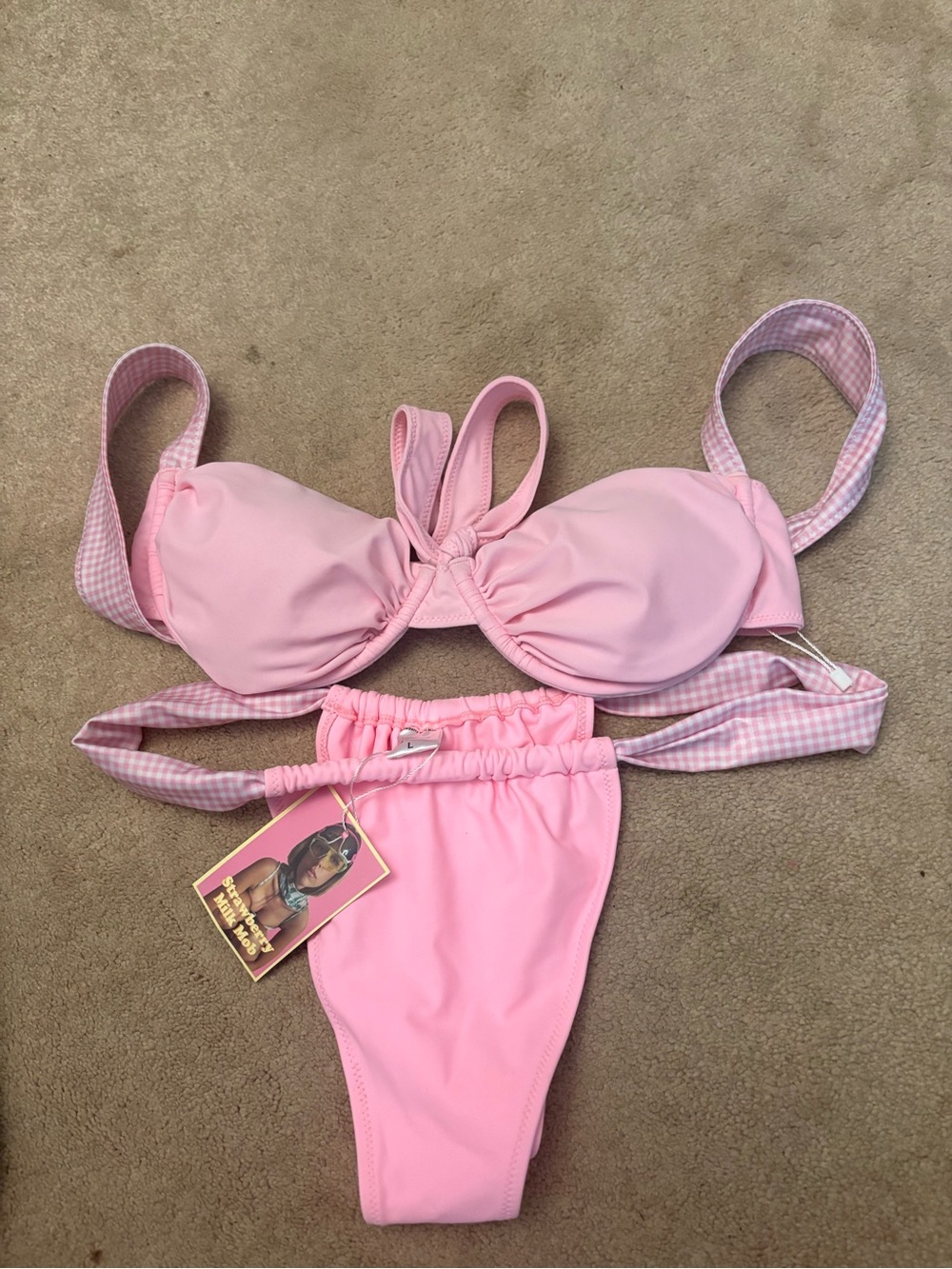 Strawberry Milk Mob Pink Bikini Set - Picture 1 of 2